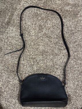 kate spade black pebbled leather dome crossbody